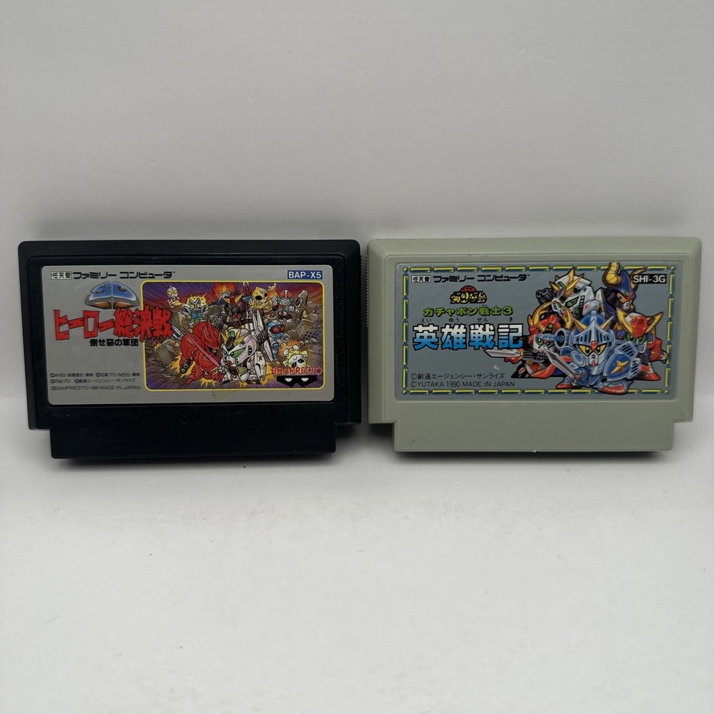 SD Gundam Gachapon Senshi 3 Hero Soukessen Nintendo Famicom Games LOT Bundle